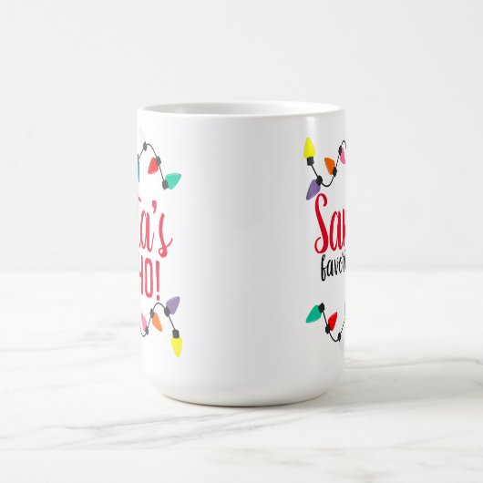 Funny Santa Claus Helper Xmas String Lights Kaffeetasse (Mittel)