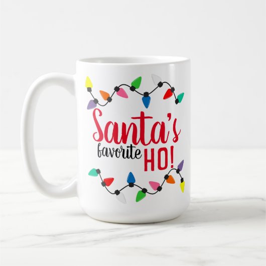Funny Santa Claus Helper Xmas String Lights Kaffeetasse (Links)
