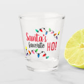 Funny Santa Claus Helper Xmas String Lights Schnapsglas (Vorderseite)