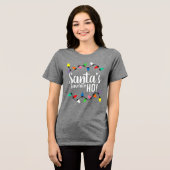 Funny Santa Claus Helper Xmas String Lights Tri-Blend Shirt (Vorderseite voll)