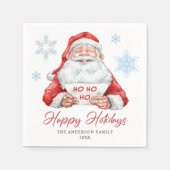 Funny Santa Claus Ho Ho Ho Holiday Weihnachts-Part Serviette (Vorderseite)