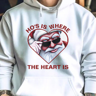 Funny Santa Claus Ho's ist, wo das Herz ist Joke Hoodie