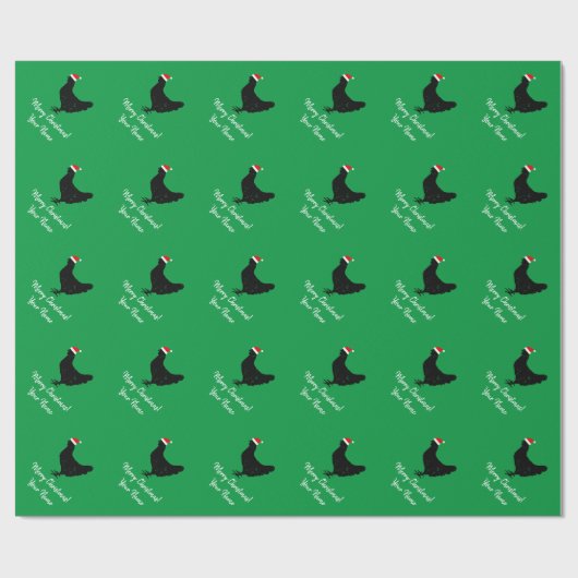 Funny Santa Claus Huhn Brauch Weihnachten Geschenkpapier (Flach)