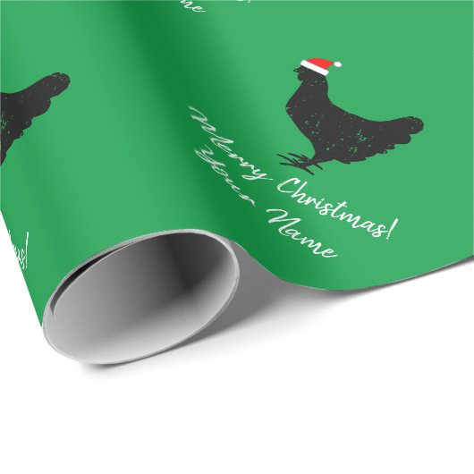 Funny Santa Claus Huhn Brauch Weihnachten  Geschenkpapier (Rolleneckpunkt)