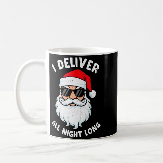Funny Santa Claus I Deliver All Night Long Christm Kaffeetasse (Links)