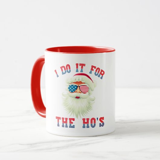 Funny Santa Claus - Ich tue es für die HOs Tasse (Vorderseite Links)