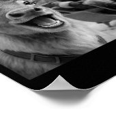 Funny Santa Claus In Sleigh With Reindeer Christma Poster (Ecke)