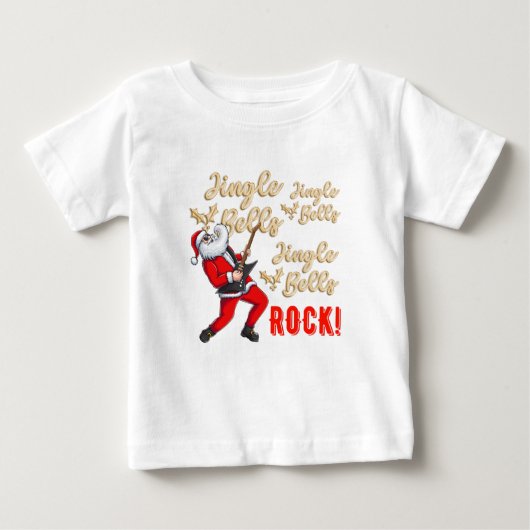 Funny Santa Claus Jingle Bell Rock Weihnachten Baby T-shirt (Vorderseite)