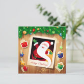 Funny Santa Claus, Karte (Stehend Vorderseite)