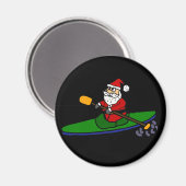 Funny Santa Claus Kayaking Weihnachts-Cartoon Magnet (Vorderseite/Rückseite)