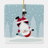 Funny Santa Claus Keramikornament (Rückseite)