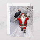 Funny Santa Claus Lieben Ravens Feiertagspostkarte (Vorne/Hinten)