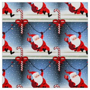 Funny Santa Claus liefert Geschenke Candy Cane Stoff