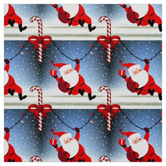 Funny Santa Claus liefert Geschenke Candy Cane Stoff (Muster)