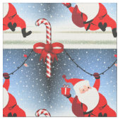 Funny Santa Claus liefert Geschenke Candy Cane Stoff (Nahaufnahme)