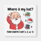 Funny Santa Claus Lost Hat Matching Game Magnet (Vorne)