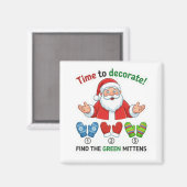 Funny Santa Claus Lost Hat Matching Game Magnet (Vorderseite/Rückseite)