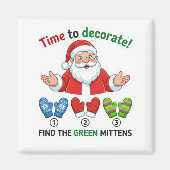 Funny Santa Claus Lost Hat Matching Game Magnet (Vorne)