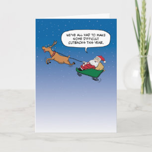 Funny Santa Claus macht Rückschläge Feiertagskarte