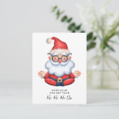 Funny Santa Claus Meditate Behalt Calm Postkarte (Stehend Vorderseite)