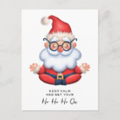 Funny Santa Claus Meditate Behalt Calm Postkarte (Vorderseite)