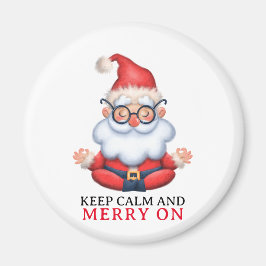Funny Santa Claus Meditate Behielt Ruhe und Fröhli Magnet