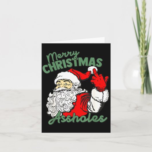 Funny Santa Claus Merry Christmas Holes  Karte (Vorderseite)