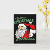 Funny Santa Claus Merry Christmas Holes Karte (Gelbe Blume)