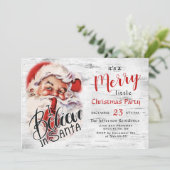 Funny Santa Claus Merry Christmas Kleines Party Einladung (Stehend Vorderseite)