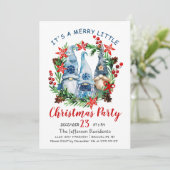 Funny Santa Claus Merry Christmas Kleines Party Einladung (Stehend Vorderseite)