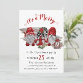 Funny Santa Claus Merry Christmas Kleines Party Einladung (Stehend Vorderseite)