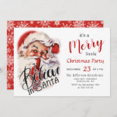 Funny Santa Claus Merry Christmas Kleines Party Einladung (Vorne/Hinten)