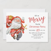 Funny Santa Claus Merry Christmas Kleines Party Einladung (Vorderseite)