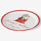 Funny Santa Claus Minimalist Holiday Tableware Pappteller (Schrägansicht)
