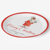 Funny Santa Claus Minimalist Holiday Tableware Set Pappteller (Schrägansicht)