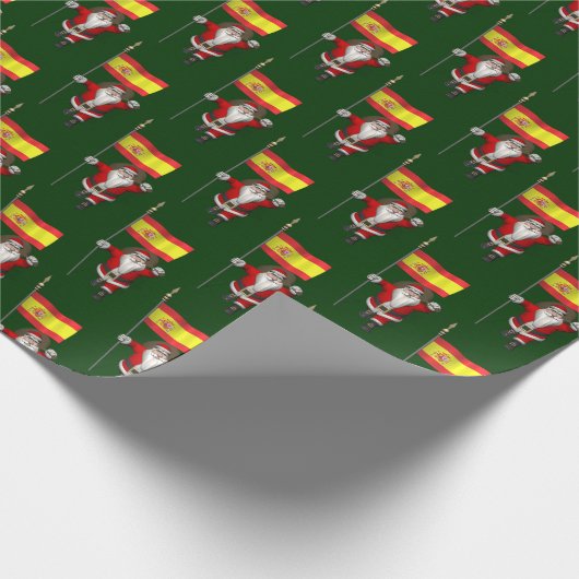 Funny Santa Claus mit Abtritt von Spanien Geschenkpapier (Ecke)