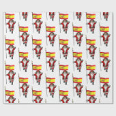 Funny Santa Claus mit Abtritt von Spanien Geschenkpapier (Flach)