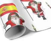 Funny Santa Claus mit Abtritt von Spanien Geschenkpapier (Rolleneckpunkt)
