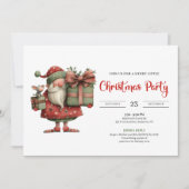 Funny Santa Claus Modern Chic Office Style Invites Einladung (Vorderseite)