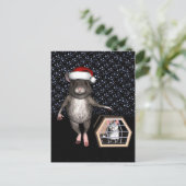 Funny Santa Claus Mouse Feiertagspostkarte (Stehend Vorderseite)