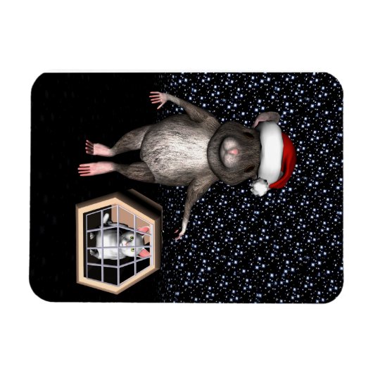 Funny Santa Claus Mouse Magnet (Horizontal)