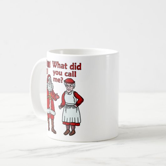 Funny Santa Claus & Mrs. Christmas Kaffeetasse (Vorderseite Links)