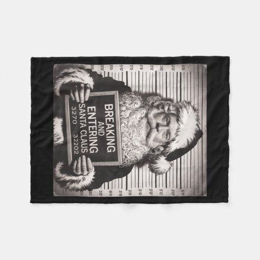 Funny Santa Claus Mugshot Christmas – Santa Xmas Fleecedecke (Vorderseite (Horizontal))