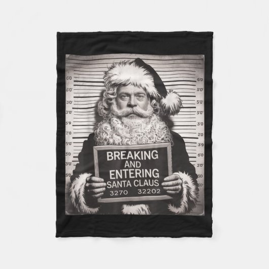 Funny Santa Claus Mugshot Christmas – Santa Xmas Fleecedecke (Vorderseite)