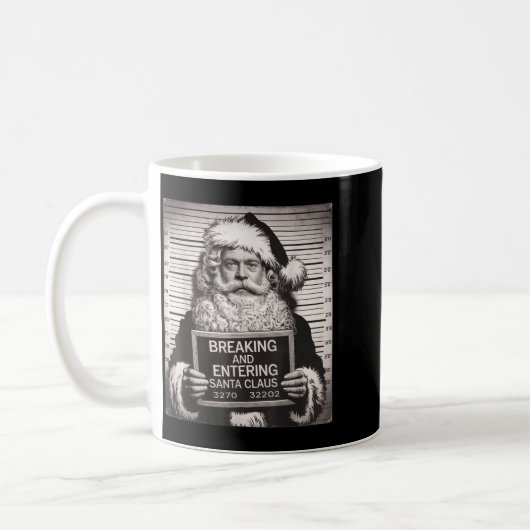 Funny Santa Claus Mugshot Christmas – Santa Xmas  Kaffeetasse (Links)