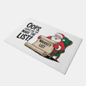 Funny Santa Claus Naughty List Weihnachtsdesign Fußmatte (Schrägansicht)