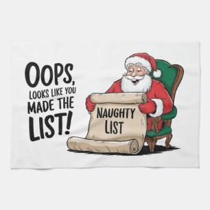 Funny Santa Claus Naughty List Weihnachtsdesign Geschirrtuch