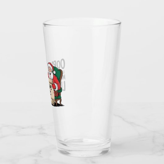 Funny Santa Claus Naughty List Weihnachtsdesign Glas (Links)