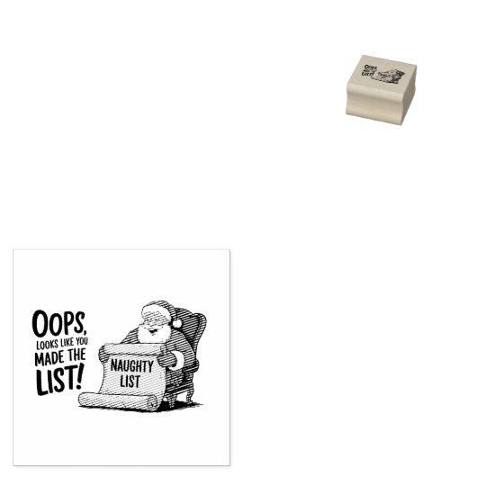 Funny Santa Claus Naughty List Weihnachtsdesign Gummistempel (Stempel)