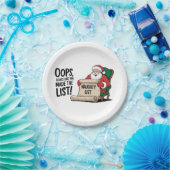 Funny Santa Claus Naughty List Weihnachtsdesign Pappteller (Party)